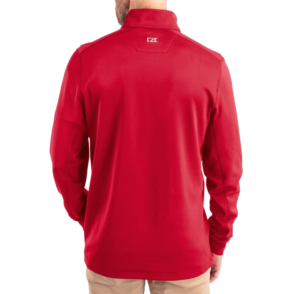  Ohio State Buckeyes Cutter & Buck DryTec Traverse Stretch Eco Tri-Blend Quarter-Zip Pullover - Scarlet
